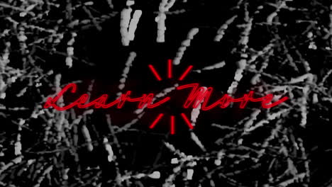animación del texto de neón rojo, aprender más, sobre la textura de la hierba monocromática