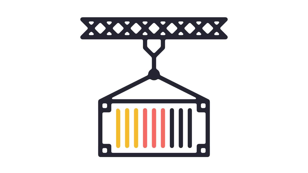 animación de icono de línea de exportación e importación con alfa