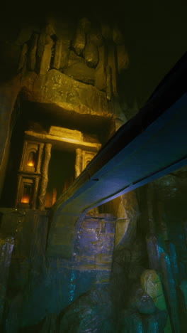 un puente de piedra que conduce a las ruinas de un antiguo templo