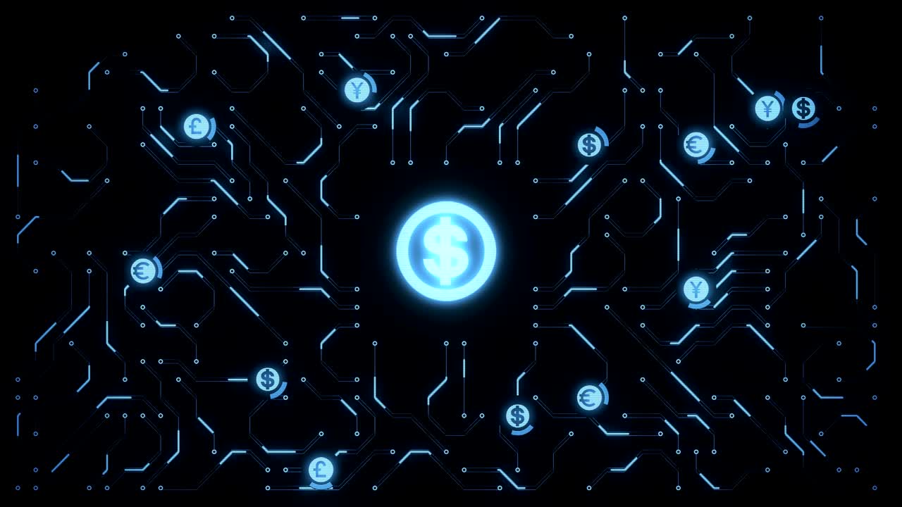 Animation depicting modern financial data.