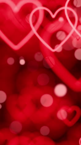 romantic red hearts background with floating motion. valentine's day. vertical looped animation