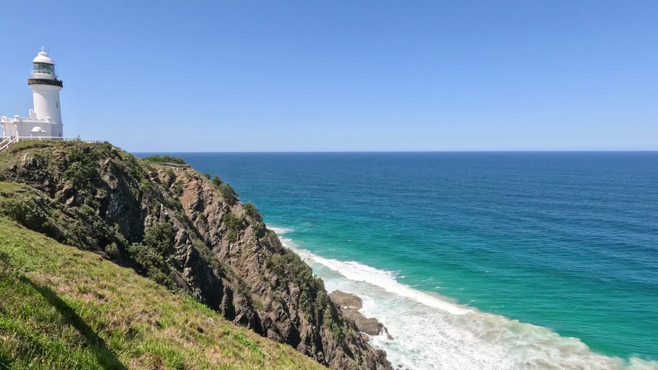 Scenic view of a lighthouse on a coastal cliff
