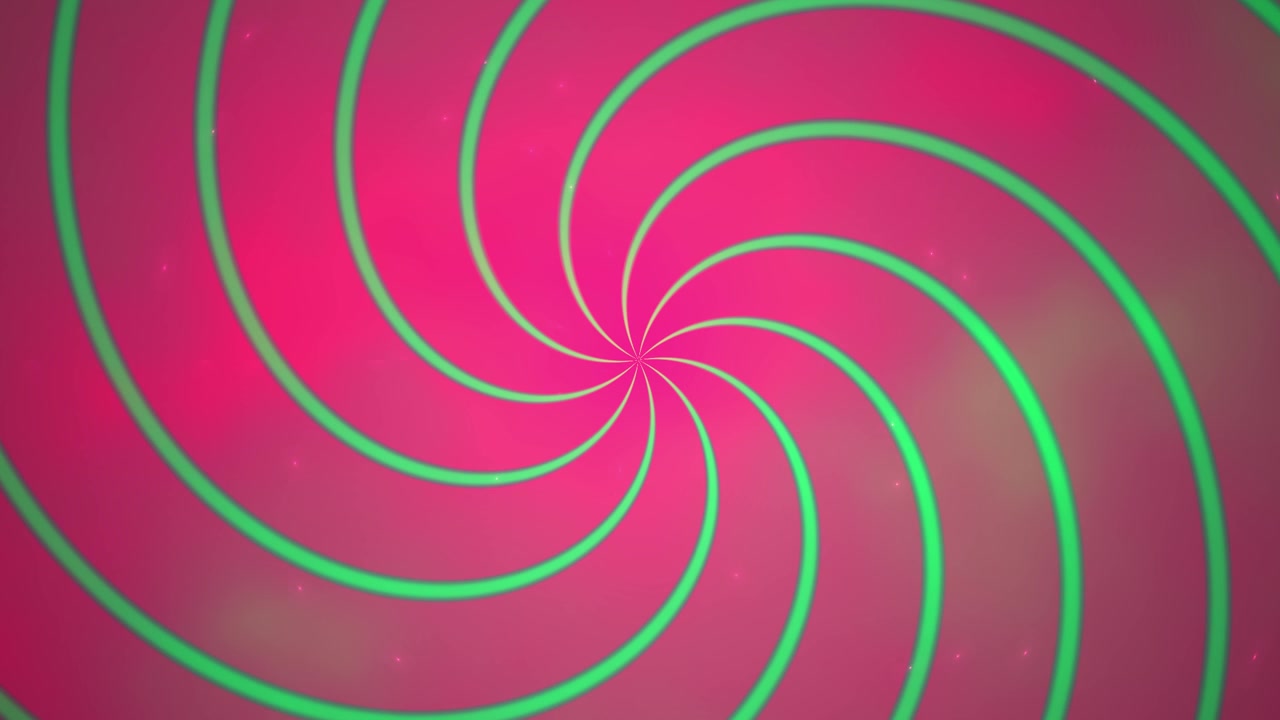 Padrão Espiral Verde Giratório em Fundo Rosa