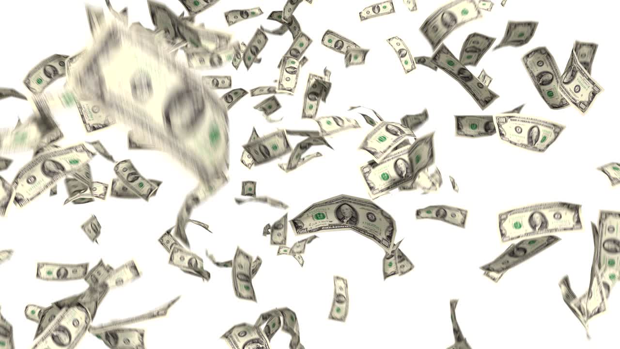 dinero cayendo dólares financieros ganarnos estados unidos moneda estadounidense impuestos hacer que llueva 4k
