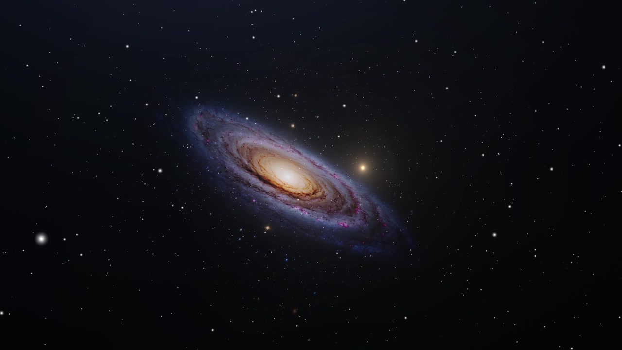 Galassia a spirale con nucleo luminoso nello spazio profondo