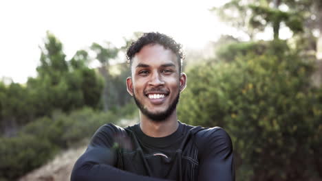 fitness portrait, black man smile