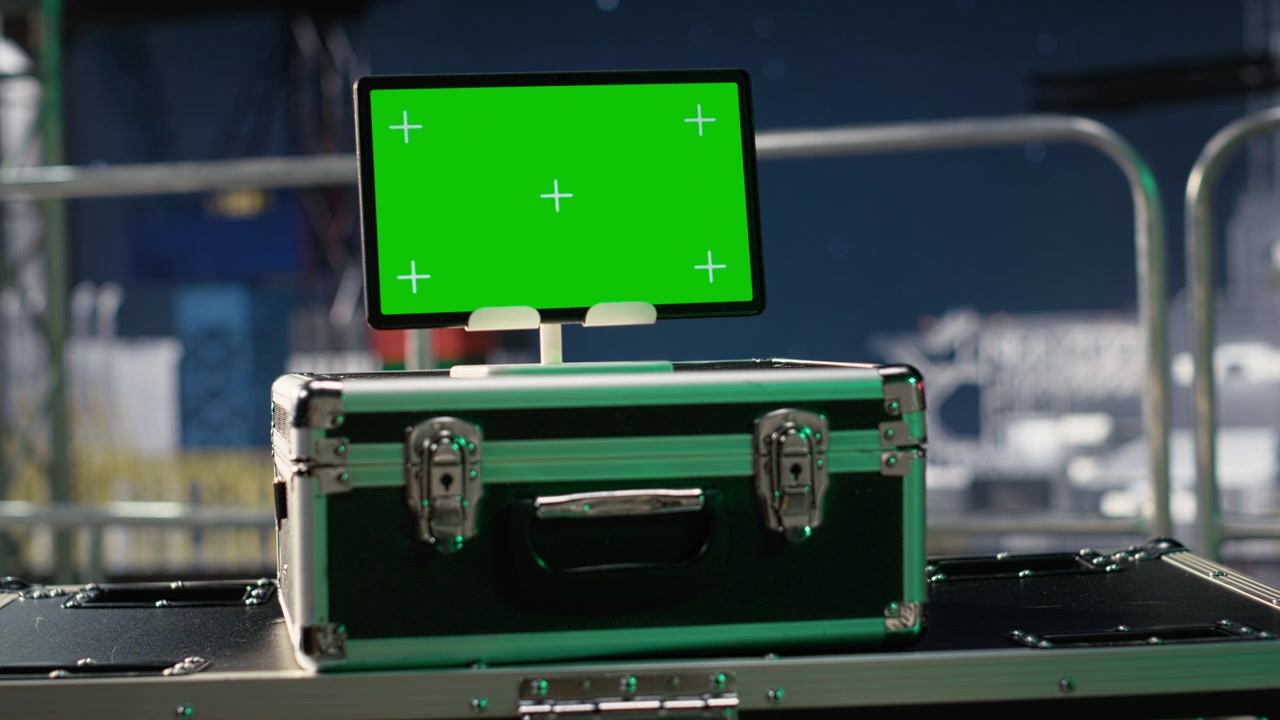 Green screen tablet, oil crisis shortage and monitoring fuel extraction metrics