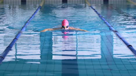 swimmer training in a swimming pool