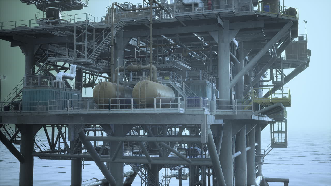 нефтяная платформа в океане