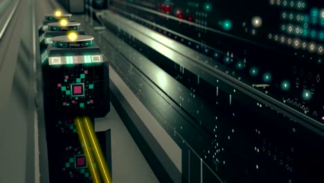 modern smart automation parcel transport in near future. delivery service visualization 3d concept. 4k uhd video animation loop.