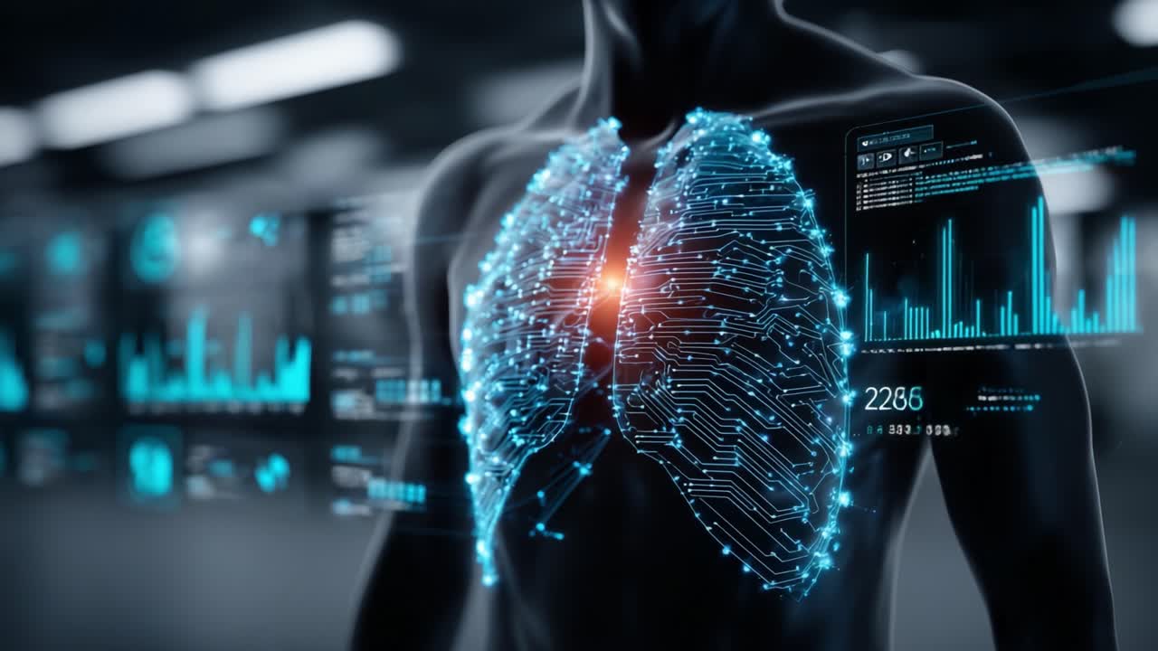 Visualizing Respiratory Health: A Futuristic Representation of Lungs Enhanced with Digital Technology and Data Analytics for Improved Medical Insights