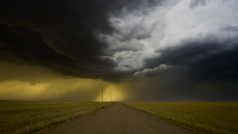 stormy landscape on a country road