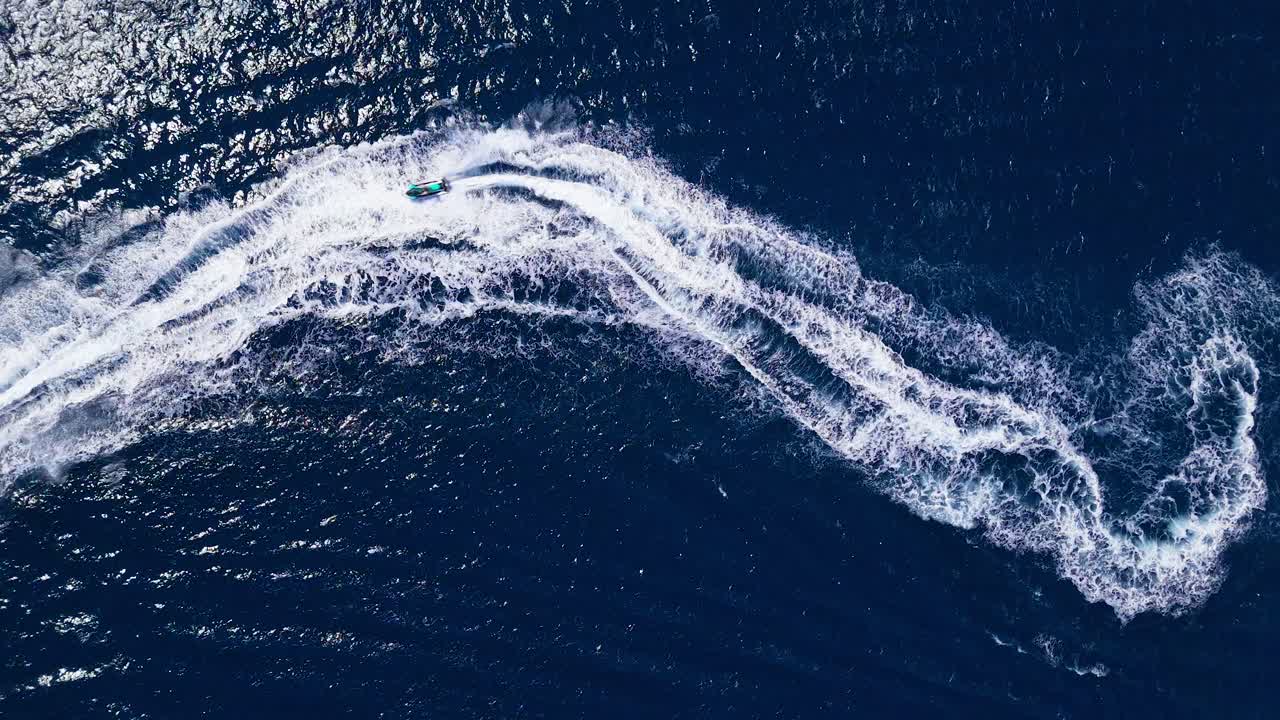 Aerial View of Jet Skis on the Ocean