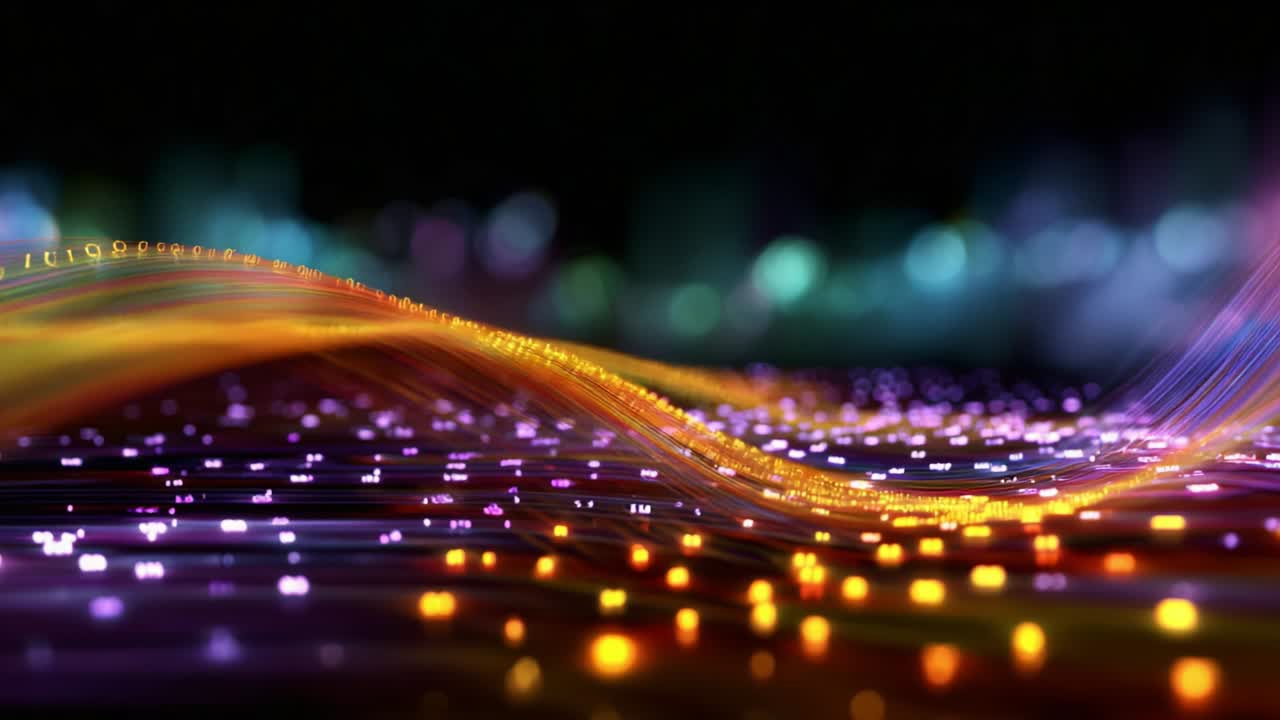 A Stunning Visualization of Colorful Waves and Vibrant Lights, Illustrating the Beauty of Abstract Art Through Dynamic Patterns and Flowing Motion in a Digitally Enhanced Environment