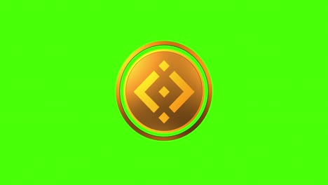 moneta d'oro di criptovaluta binance bnb con simbolo sul dritto, isolata sullo schermo verde. moneta di metallo d'oro rotante looping senza cuciture animazione 3d. tecnologia blockchain. animazione grafica video 4k