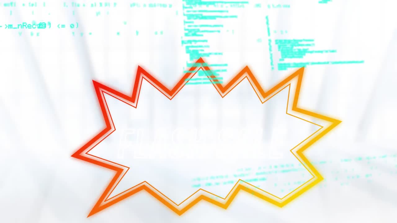 백색 배경 위의 데이터 처리 및 모양의 애니메이션