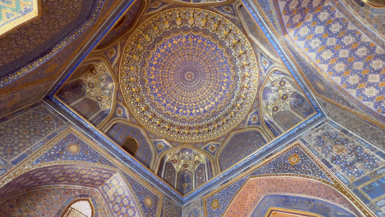 Discover Tilla-Kari Mosque's Interior at Registan Square, Samarkand, Uzbekistan