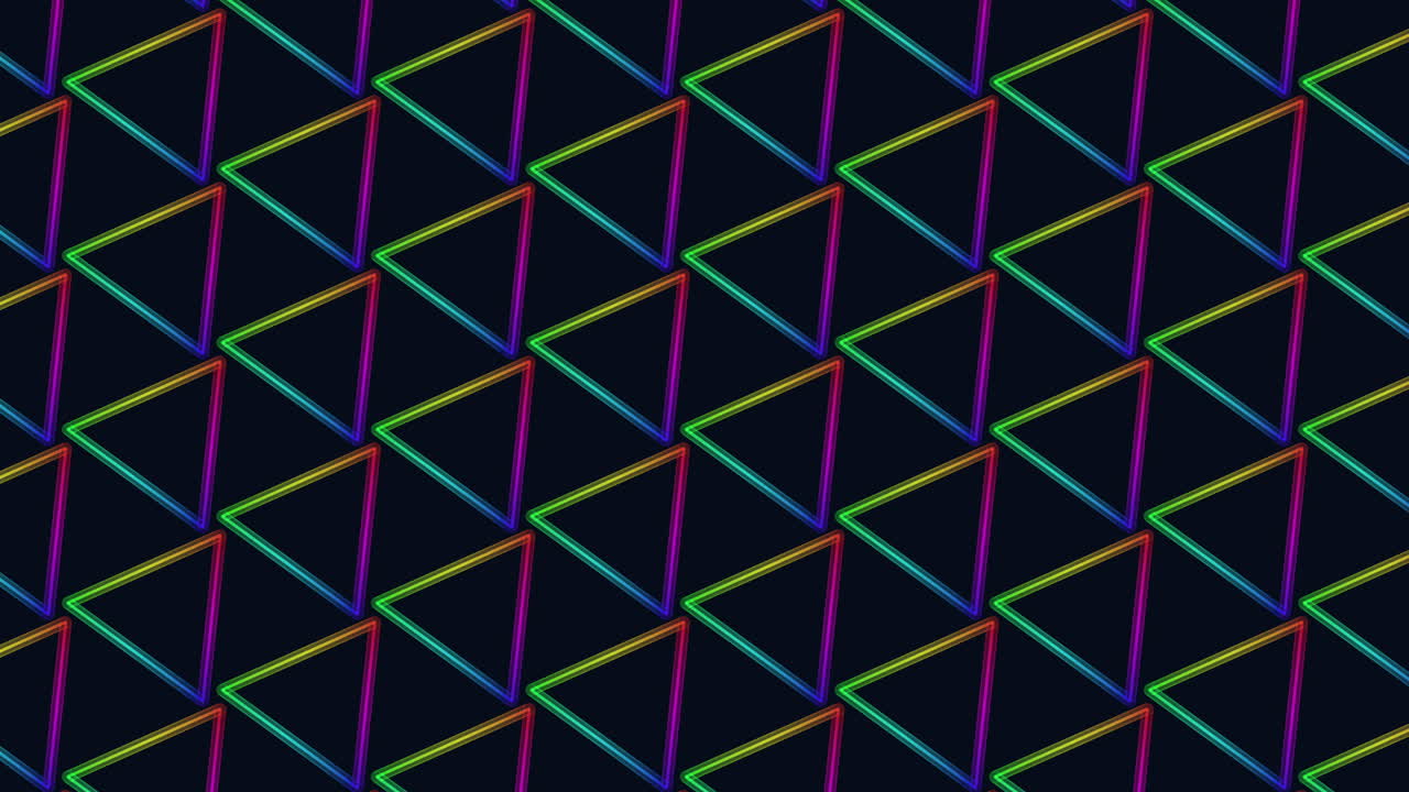 patrón de triángulo vibrante en zigzag sobre un fondo negro
