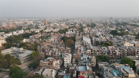 top aerial view of indian city rooftops new delhi west delhi 4k-4