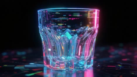 neon glowing glass