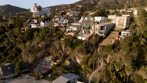 big expensive real estate properties on the california beach front - aerial