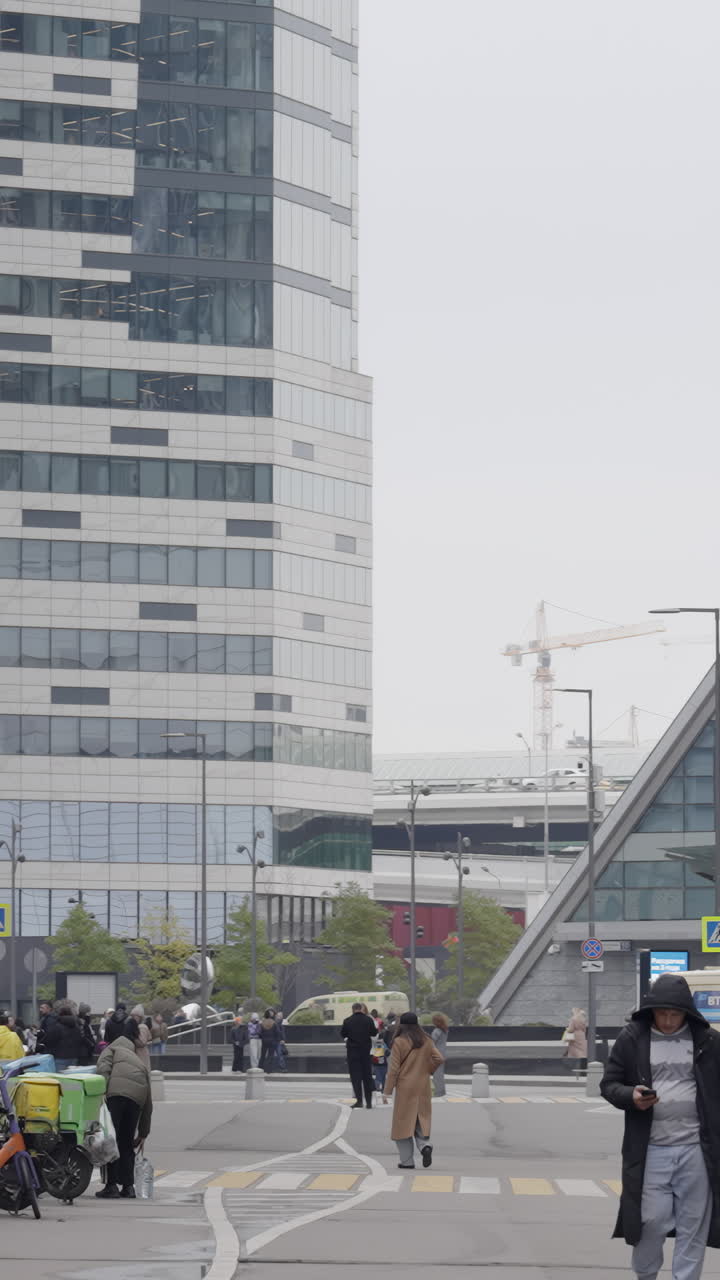 Cityscape View of Modern Buildings and People