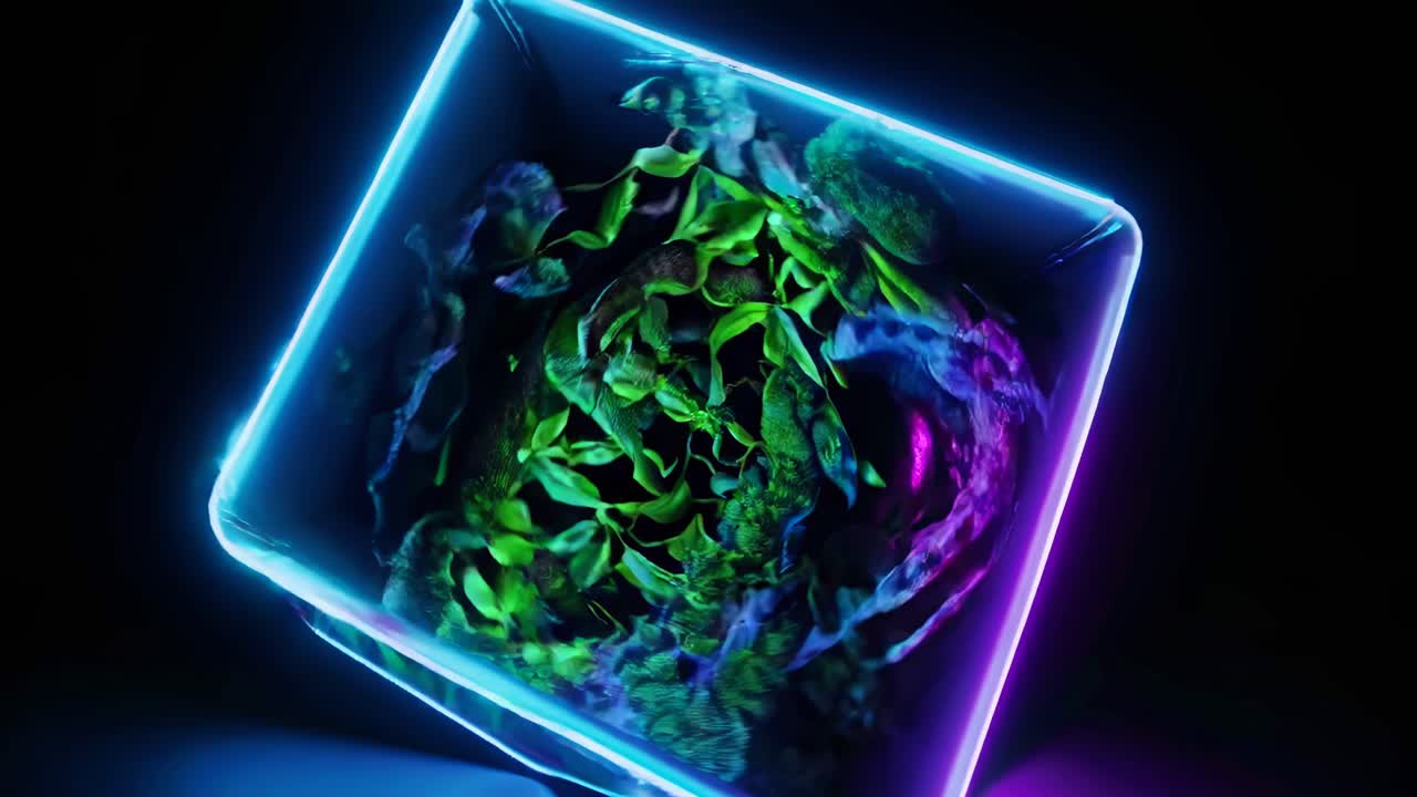 terrario de brillo de neón