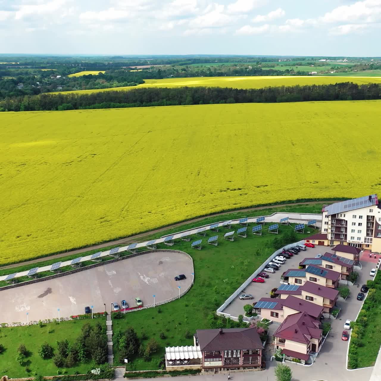 Top of countryside buildings