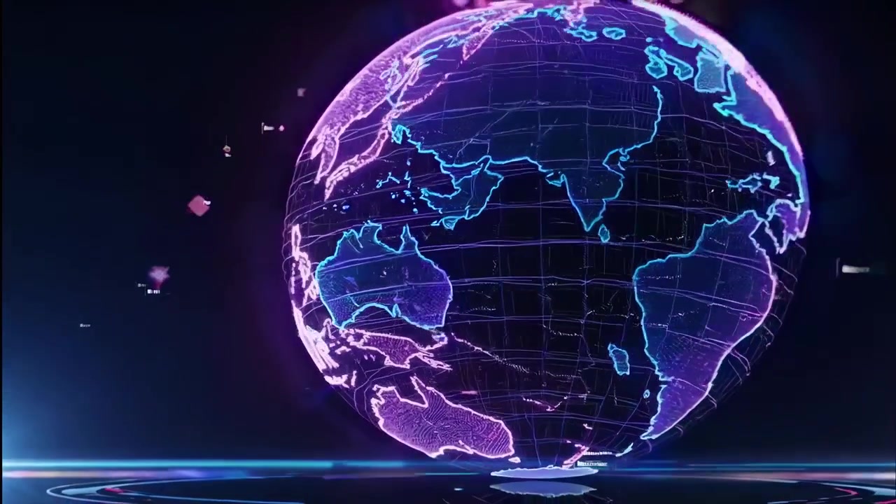 Rotating Digital Holographic Globe with Data Visualization