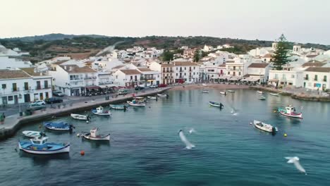 coastal town in the mediterranean with a fishing harbor