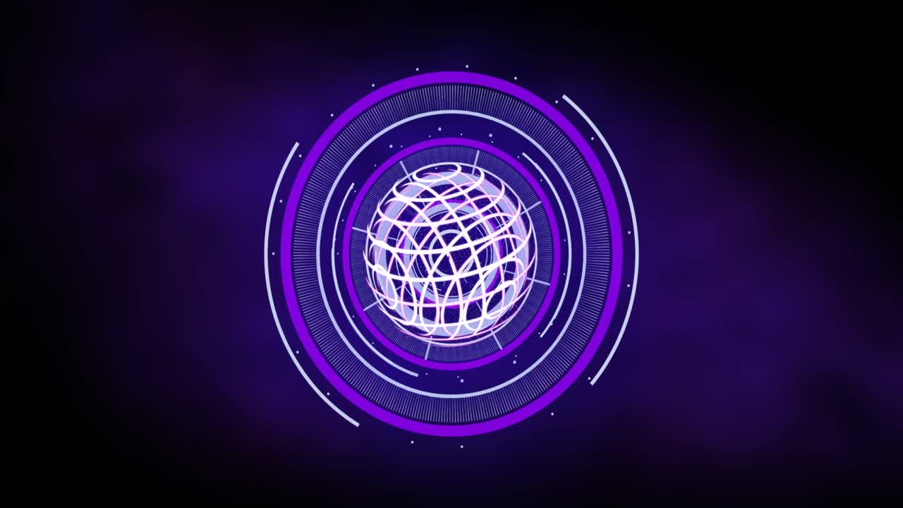 animación de escaneo de alcance y procesamiento de datos en todo el mundo