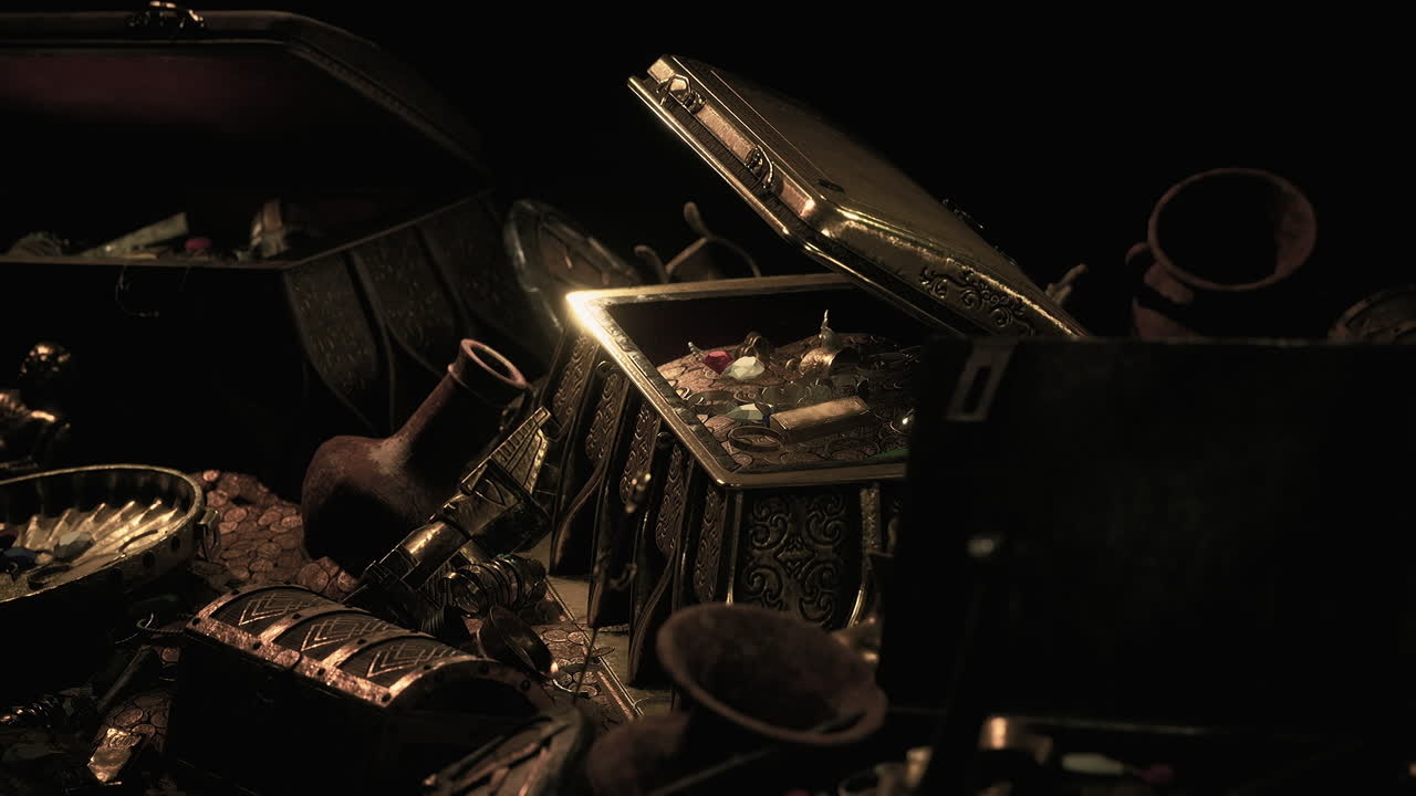 어두운 배경 에 있는 금 보석 들 의 손잡이