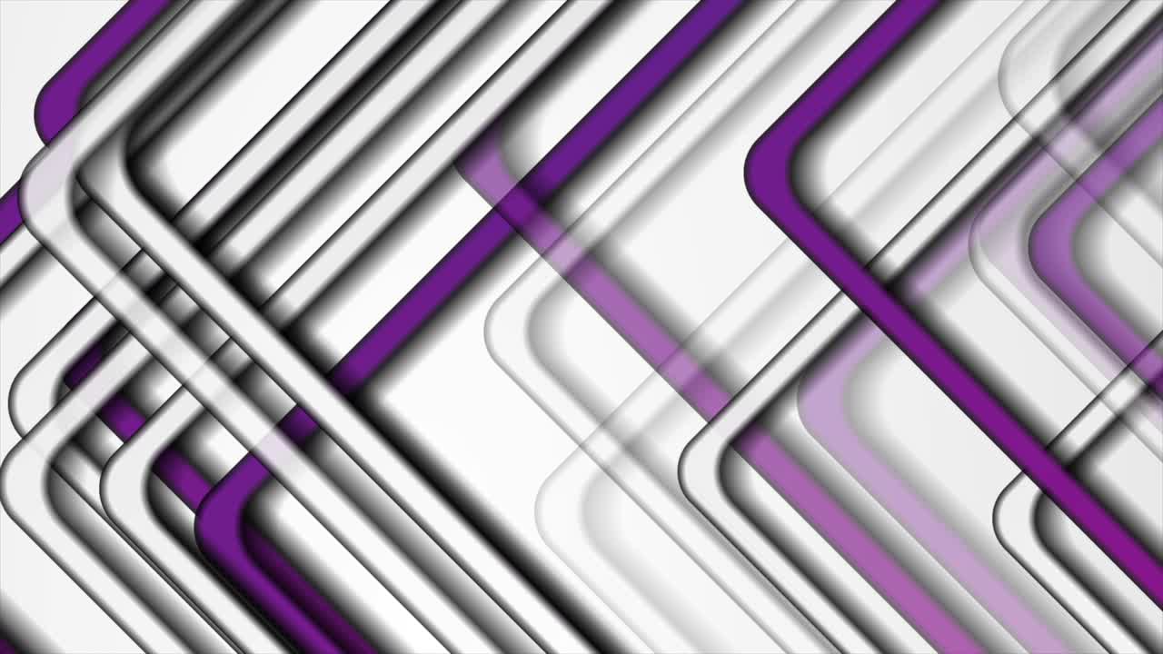 Violet and grey stripes abstract tech video animation
