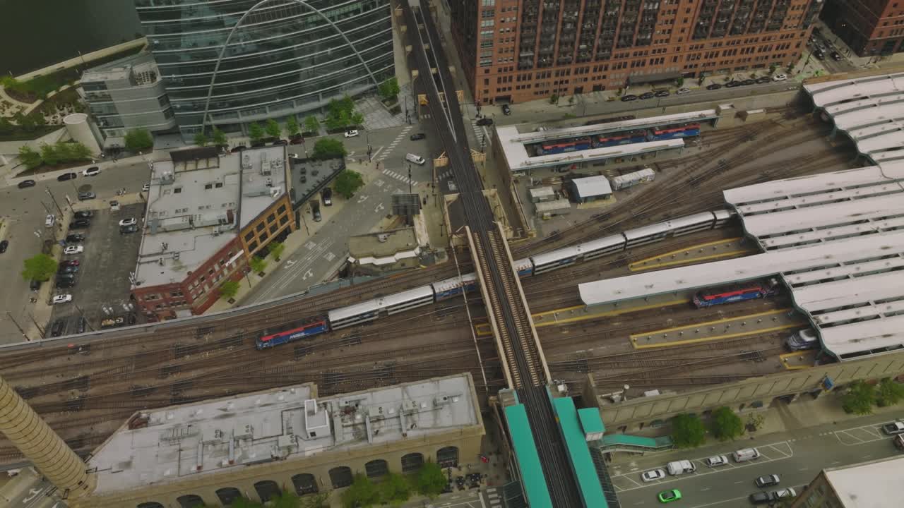 아름다운 시카고 다운타운 스카이 라인 배경