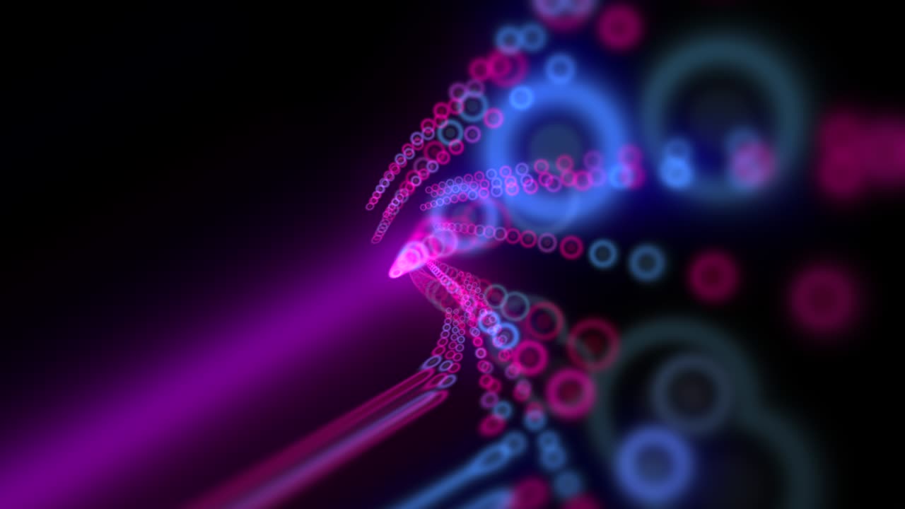 Neon disco colorful rings and lines