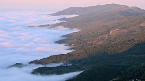 summer fog rolls into the coast in southern california