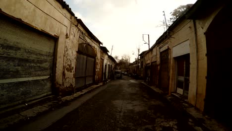 panorama on old derelict street in north nicosia