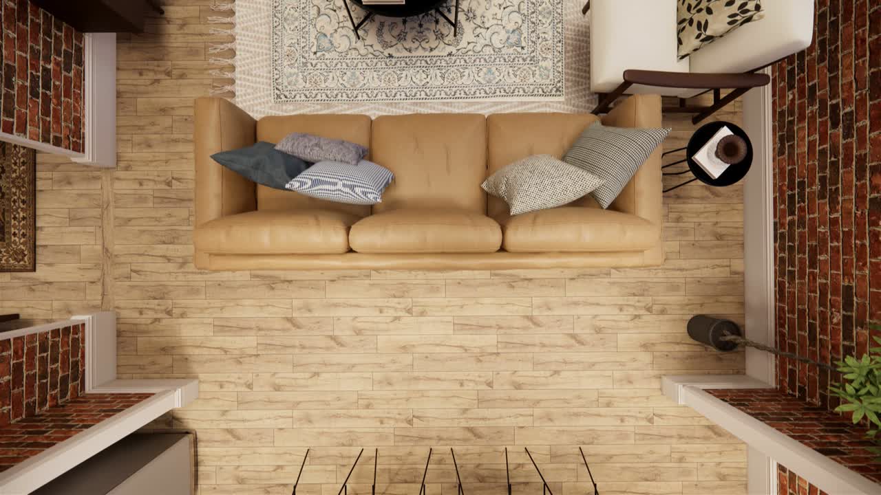 3d 렌더링: 인테리어 하우스, 부과 함께 현대적인 개방된 주거 공간, 현대적인 로프트 스타일 듀플렉스 아파트 주거, 주택 장식, 인테리어를 디자인합니다.