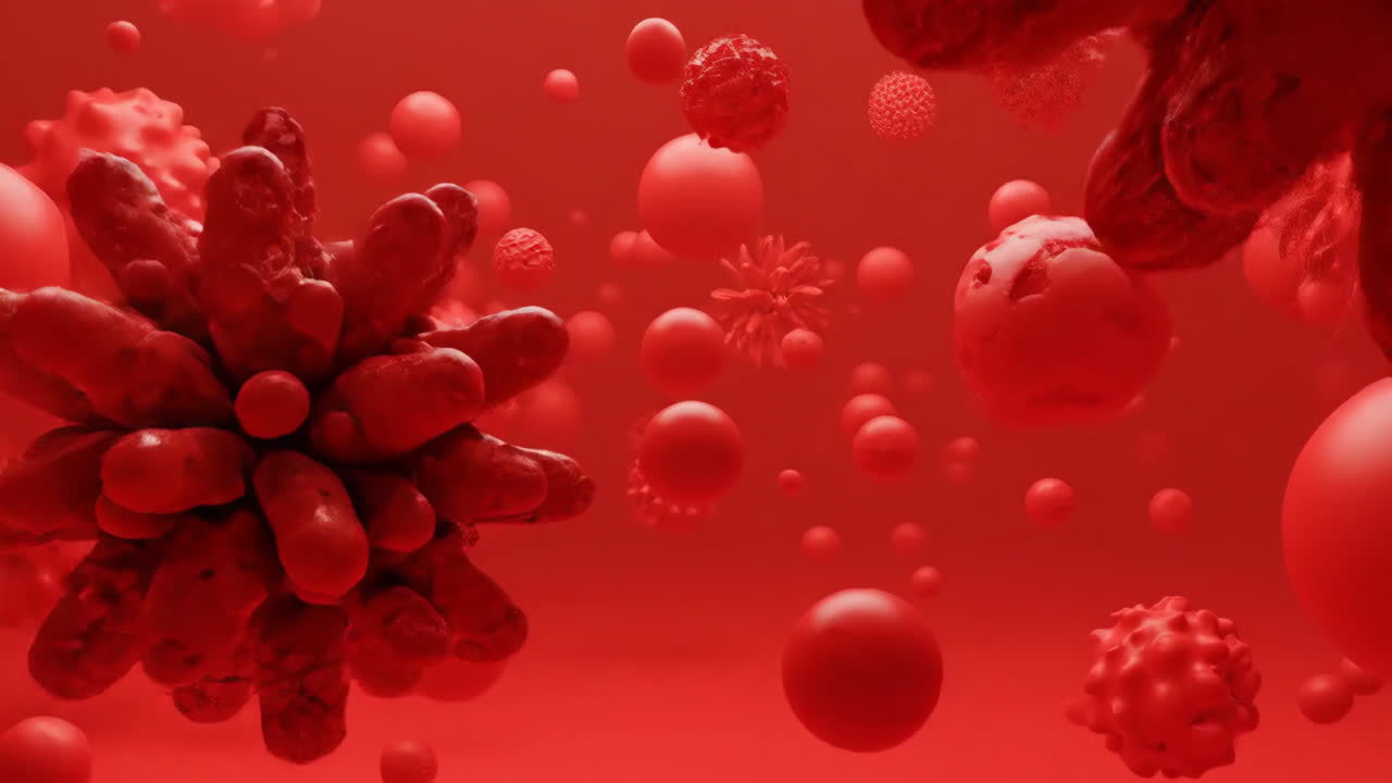 3D rendering of viruses and cells