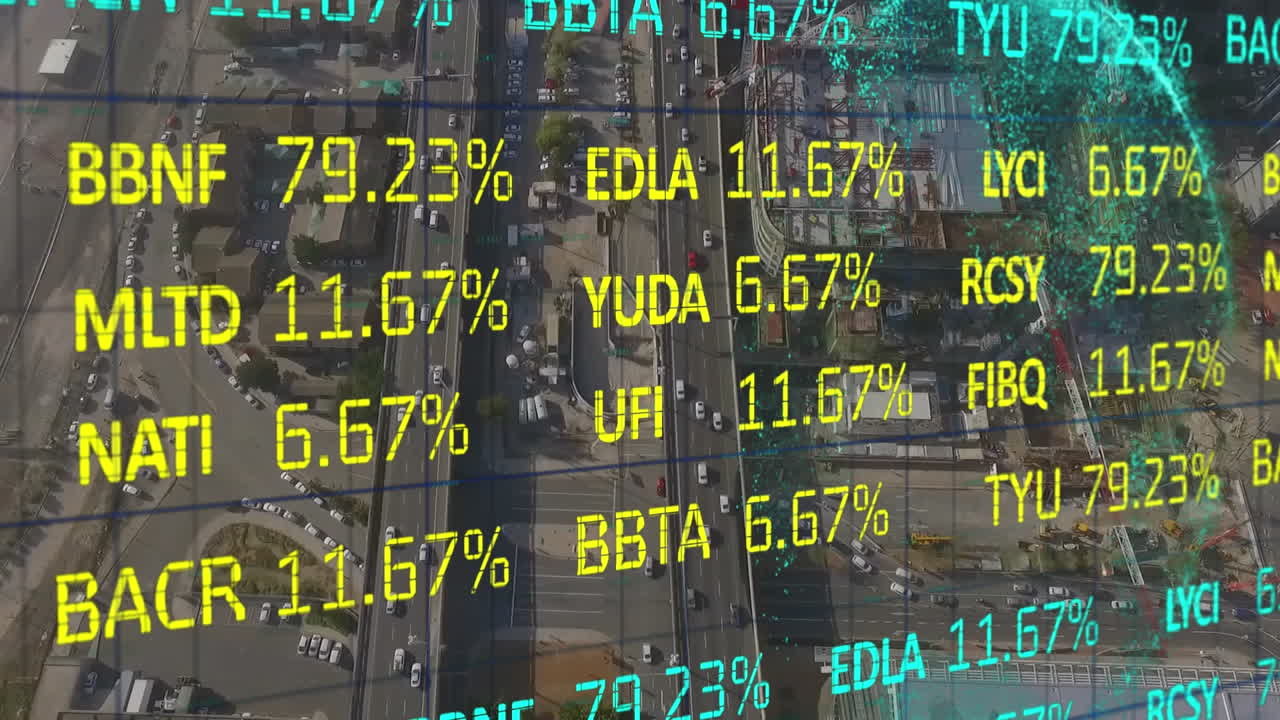 el video es una representación gráfica del mercado de valores y la economía global.