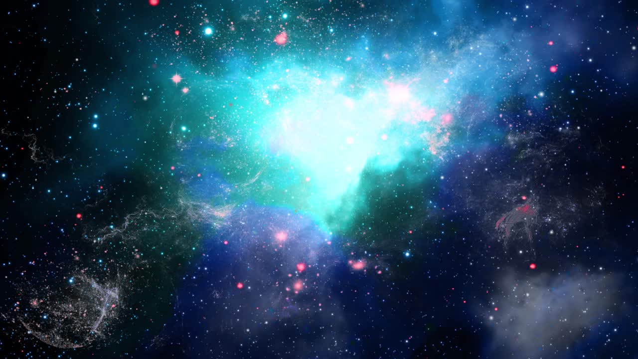 blue nebula in the universe along with stars