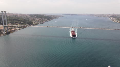 carriage sea with ship istanbul bridge