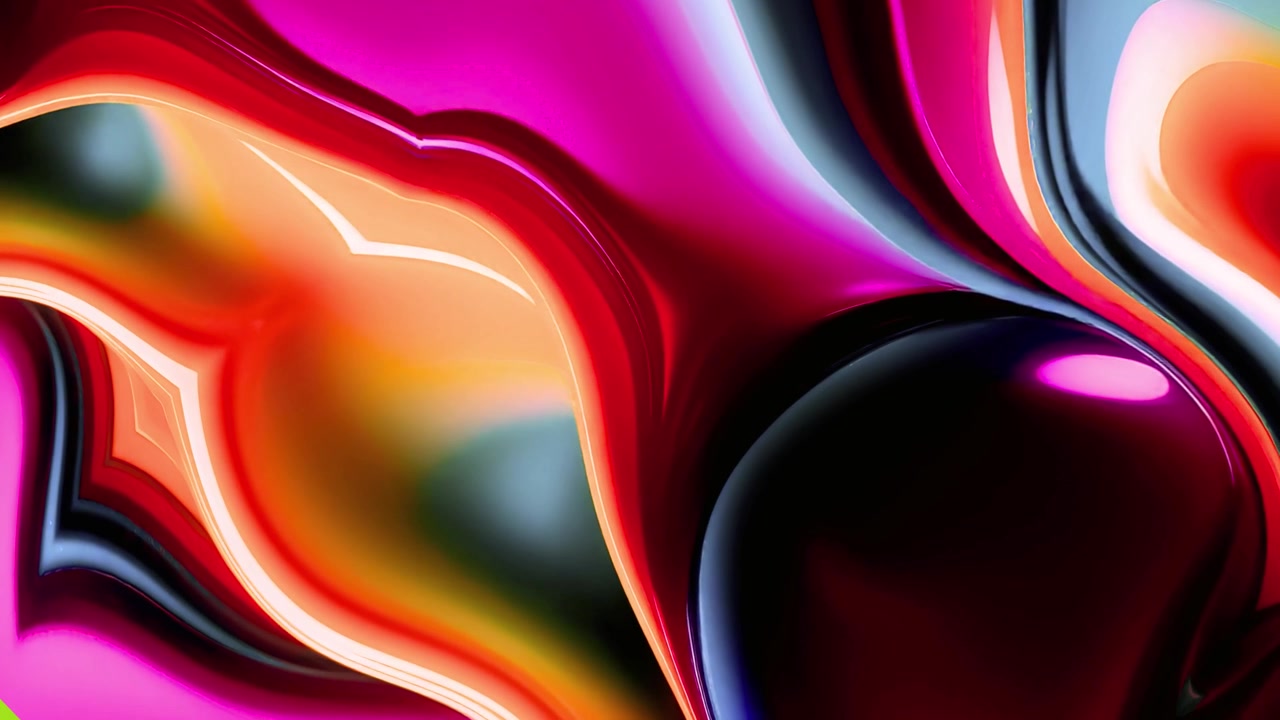 Seamless Loop of Abstract Liquid Shapes in Vibrant Colors
