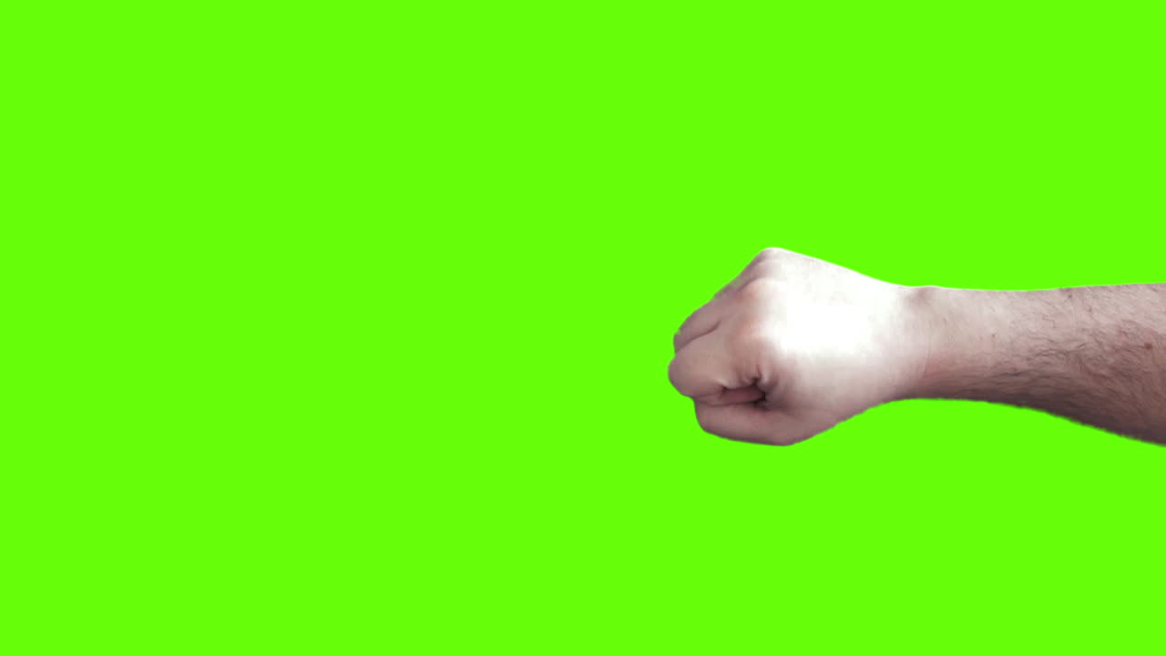 Gesti della mano su sfondo verde per Chroma Key