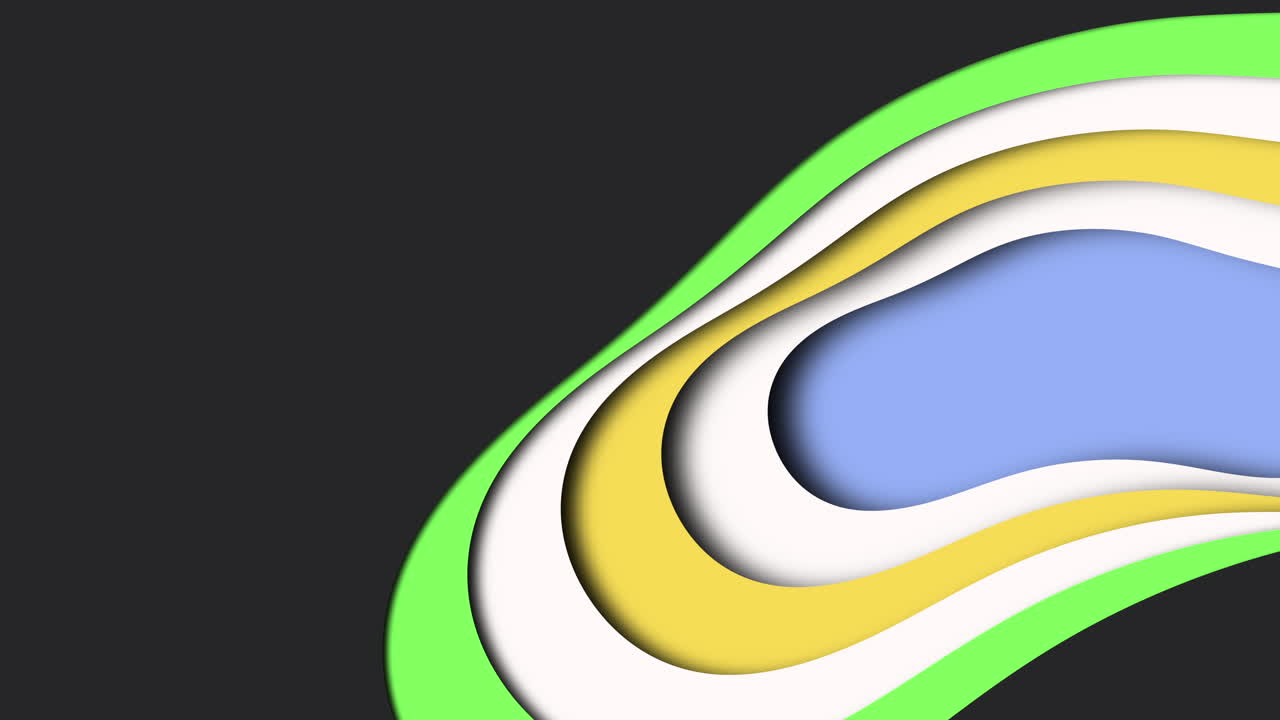 colorido papel cortado patrón de ondas en el gradiente negro