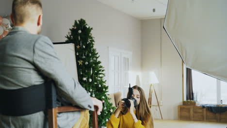 christmas photo shoot in studio