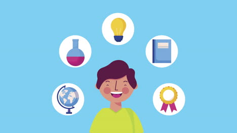 educación y aprender escolar y suministros