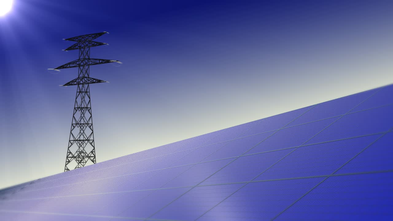 Alternative clean solar energy power plants loop animation backgrounds aerial view of solar panels