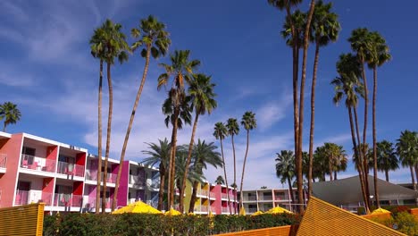 ein geschäftiges und farbenfrohes resorthotel in palm springs, kalifornien 1