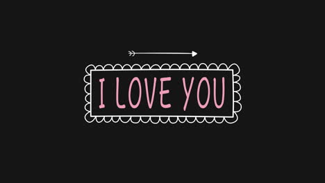 Animated-closeup-I-Love-You-text-and-motion-romantic-arrow-on-Valentines-day-background